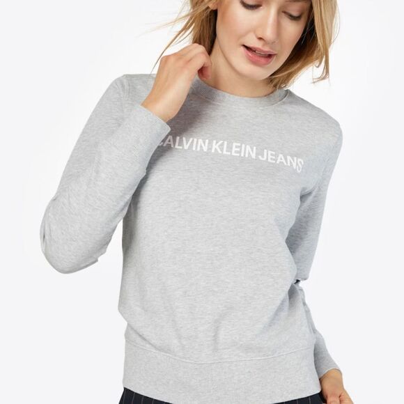 Calvin Klein Jeans Sweatshirt in Mottled Grey - Crewneck - Picture 1 of 5